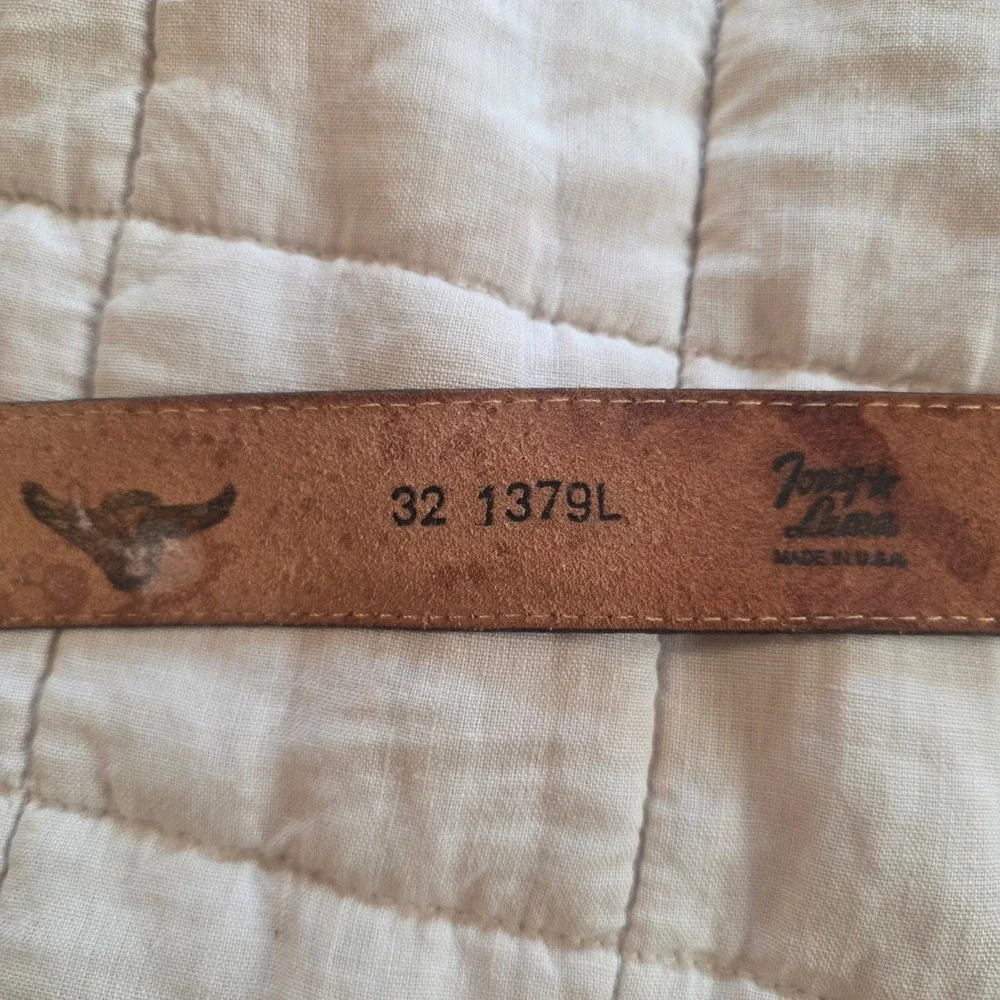 Tony Lama Ostrich Leather Belt Mens 32 Brown Montana Silversmiths Buckle USA vtg